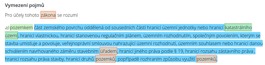 Označení výskytu pojmu a jeho definice