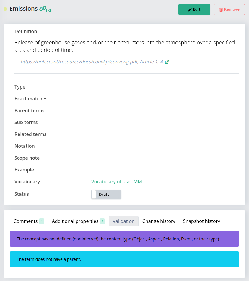 Results of the term completeness control