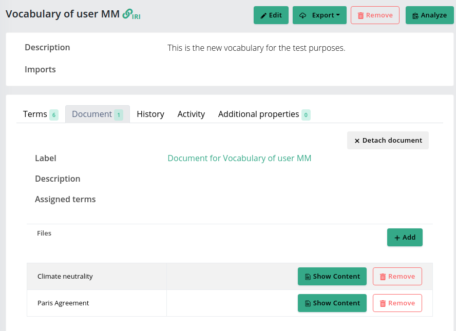 Show a file belonging to the document assigned to the vocabulary